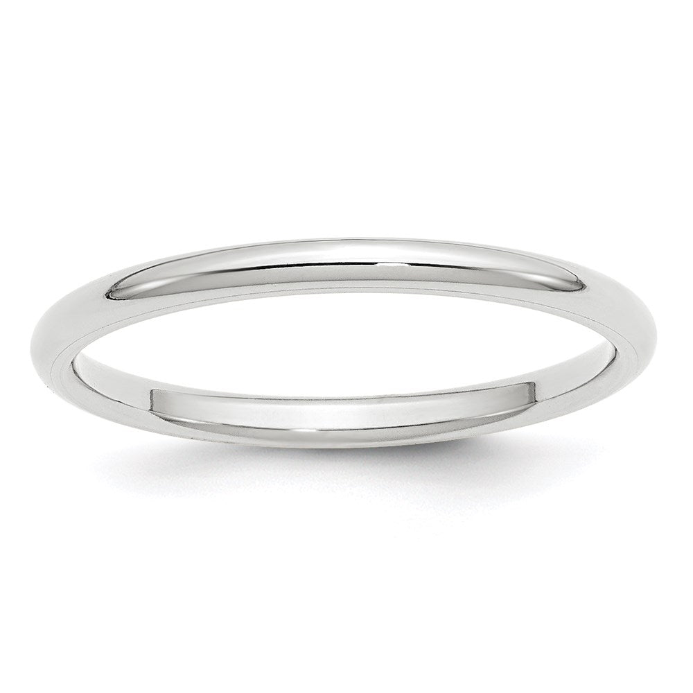 10k White Gold 2mm Standard Weight Comfort Fit Wedding Band Ring