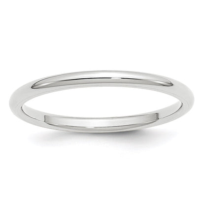 18k White Gold 2mm Standard Weight Comfort Fit Wedding Band Ring