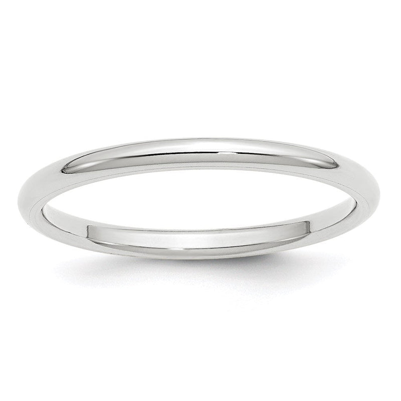 18k White Gold 2mm Standard Weight Comfort Fit Wedding Band Ring