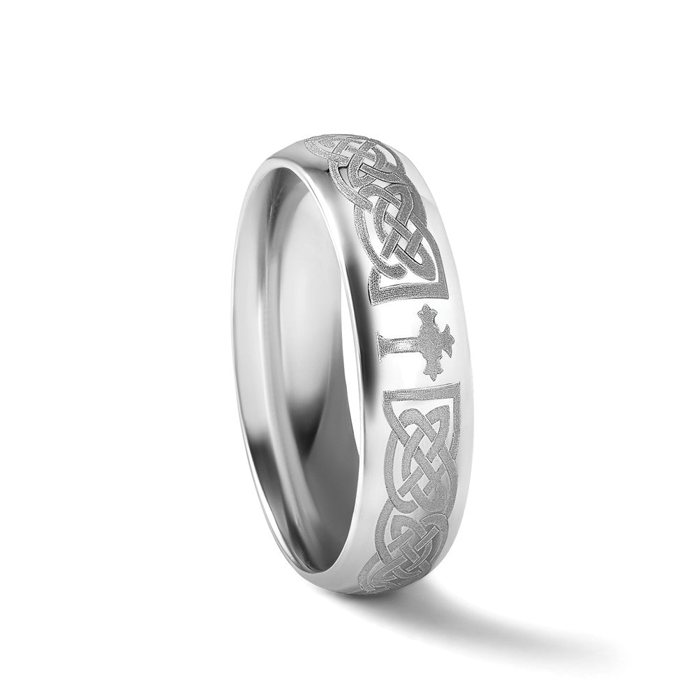 14k White Gold 6mm Standard Weight Comfort Fit Wedding Band Ring