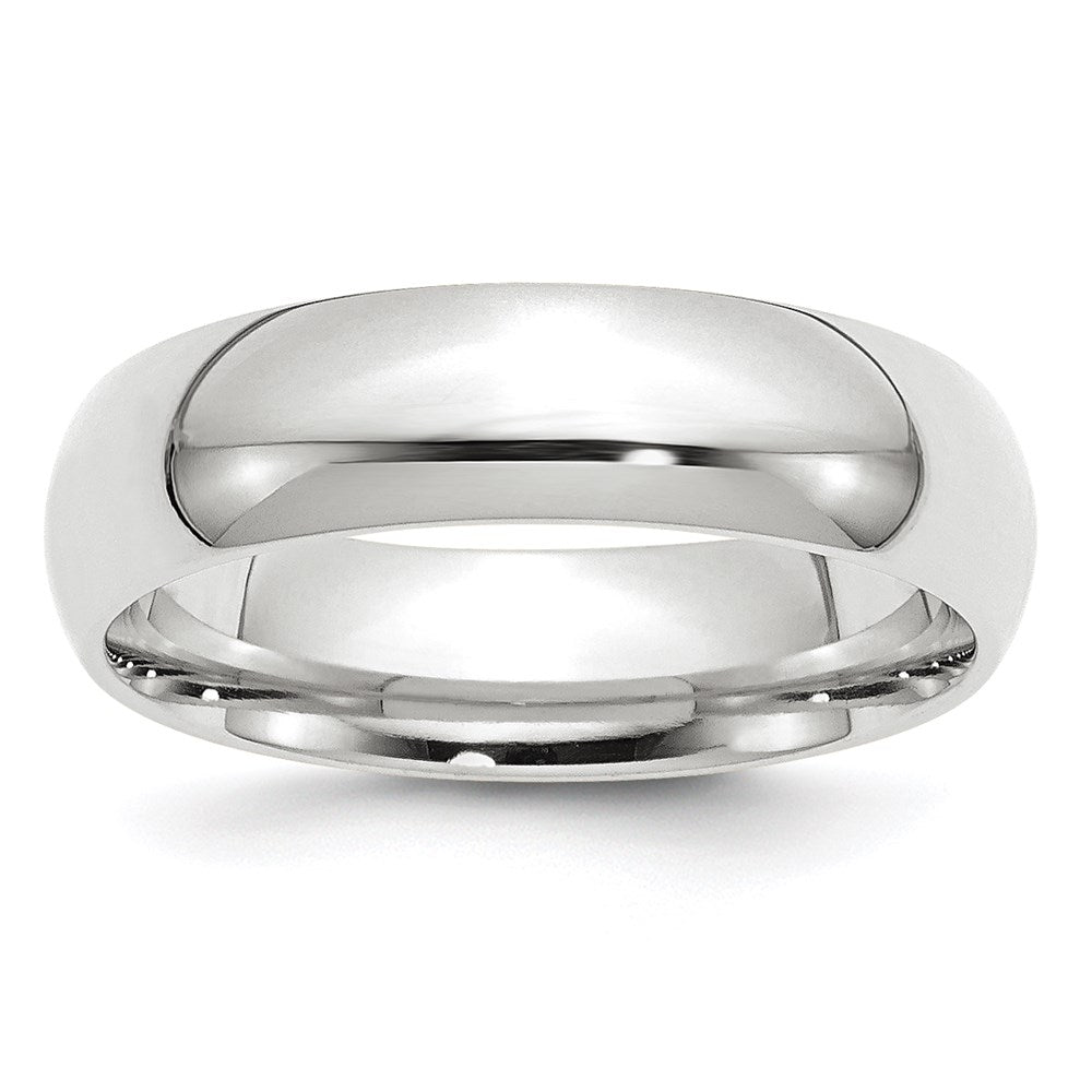 18k White Gold 6mm Standard Weight Comfort Fit Wedding Band Ring