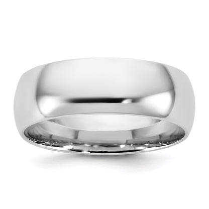 10K White Gold 10Kw 6.5mm Standard Comfort Fit Band Size 13