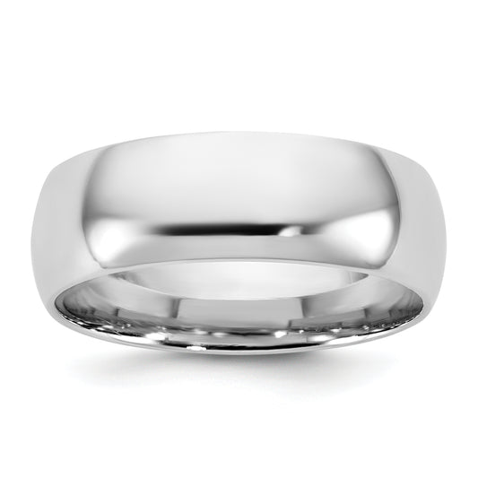 10K White Gold 10Kw 6.5mm Standard Comfort Fit Band Size 13