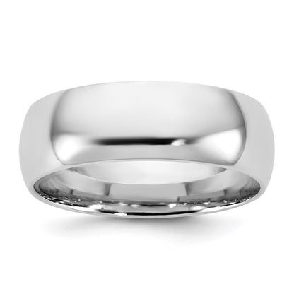 10K White Gold 10Kw 6.5mm Standard Comfort Fit Band Size 13