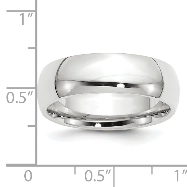 Solid 14K White Gold 7mm Standard Comfort Fit Men's/Women's Wedding Band Ring Size 14