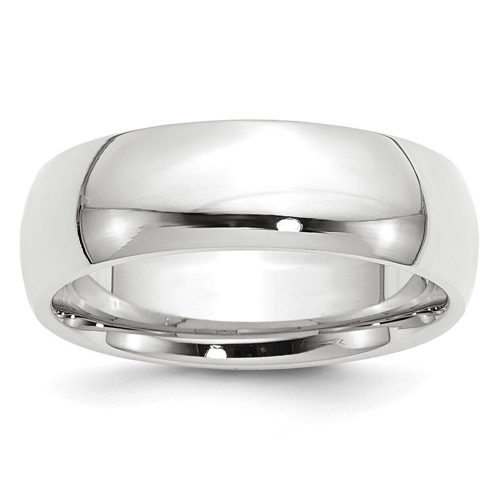 14k White Gold 7mm Standard Weight Comfort Fit Wedding Band Ring