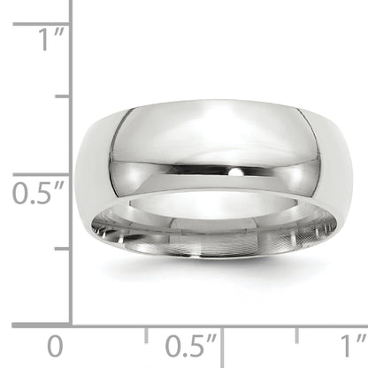 Solid 14K White Gold 8mm Standard Comfort Fit Men's/Women's Wedding Band Ring Size 12.5