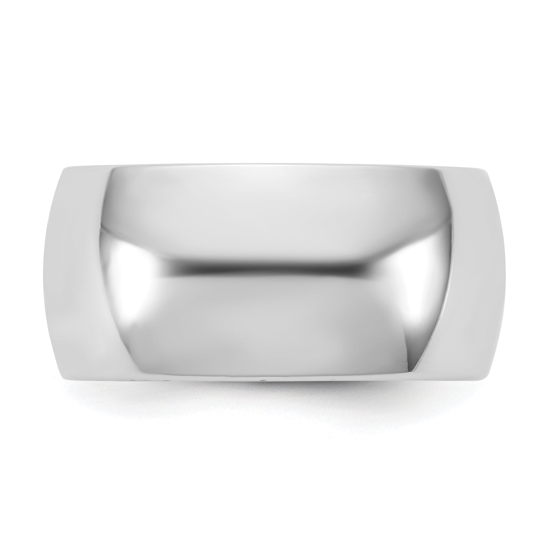 10K White Gold 10Kw 10mm Standard Comfort Fit Band Size 7