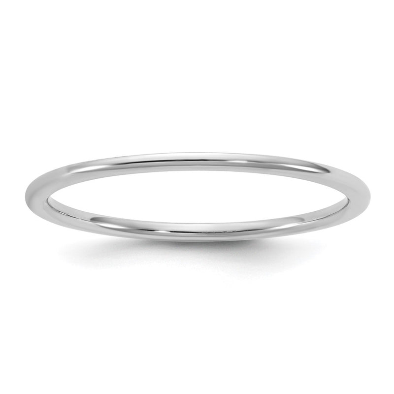 10K White Gold 10Kw 1mm Lightweight Comfort Fit Band Size 7