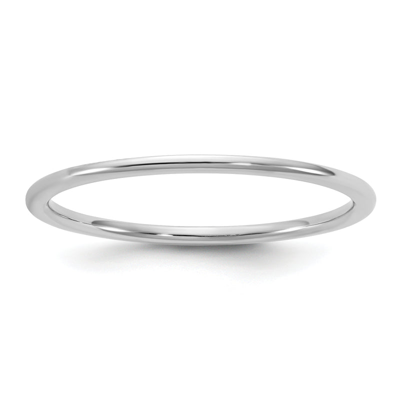 10K White Gold 10Kw 1mm Lightweight Comfort Fit Band Size 8.5
