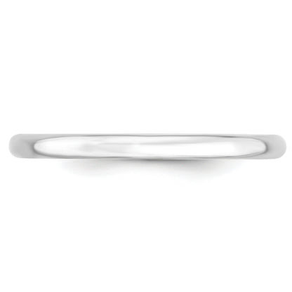 Solid 14K White Gold 2mm Light Weight Comfort Fit Men's/Women's Wedding Band Ring Size 10