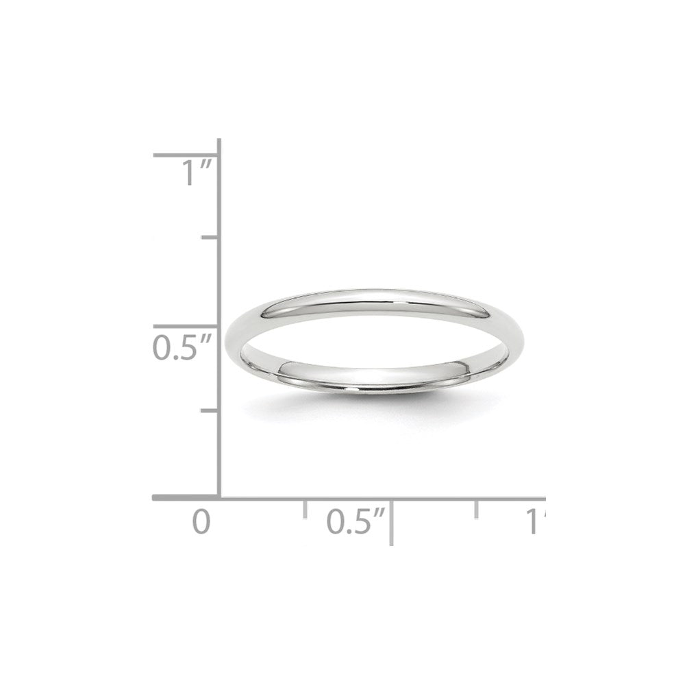 18k White Gold 2mm Lightweight Comfort Fit Wedding Band Ring