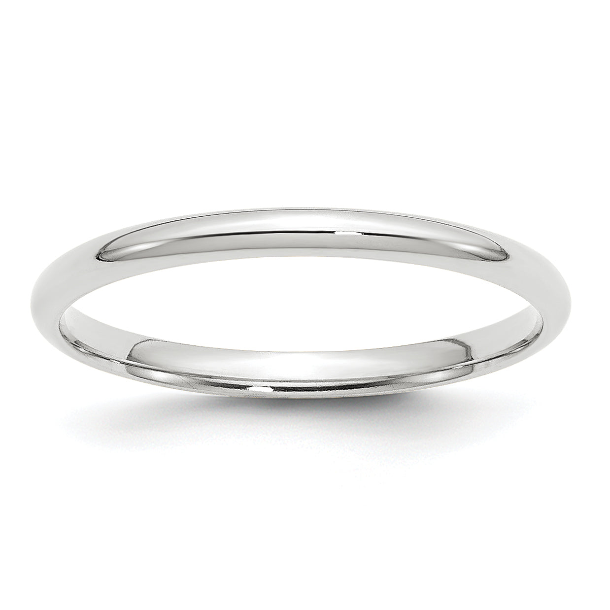 Solid 14K White Gold 2mm Light Weight Comfort Fit Men's/Women's Wedding Band Ring Size 10