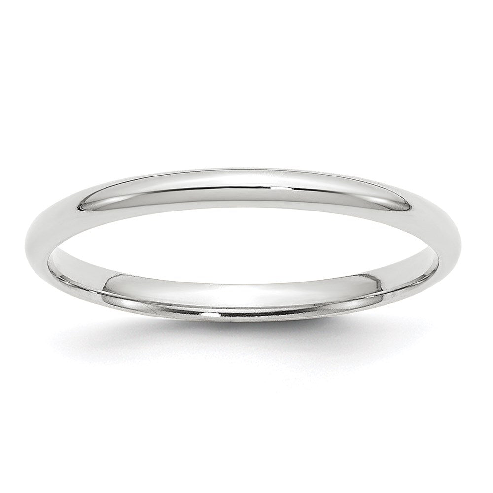 18k White Gold 2mm Lightweight Comfort Fit Wedding Band Ring