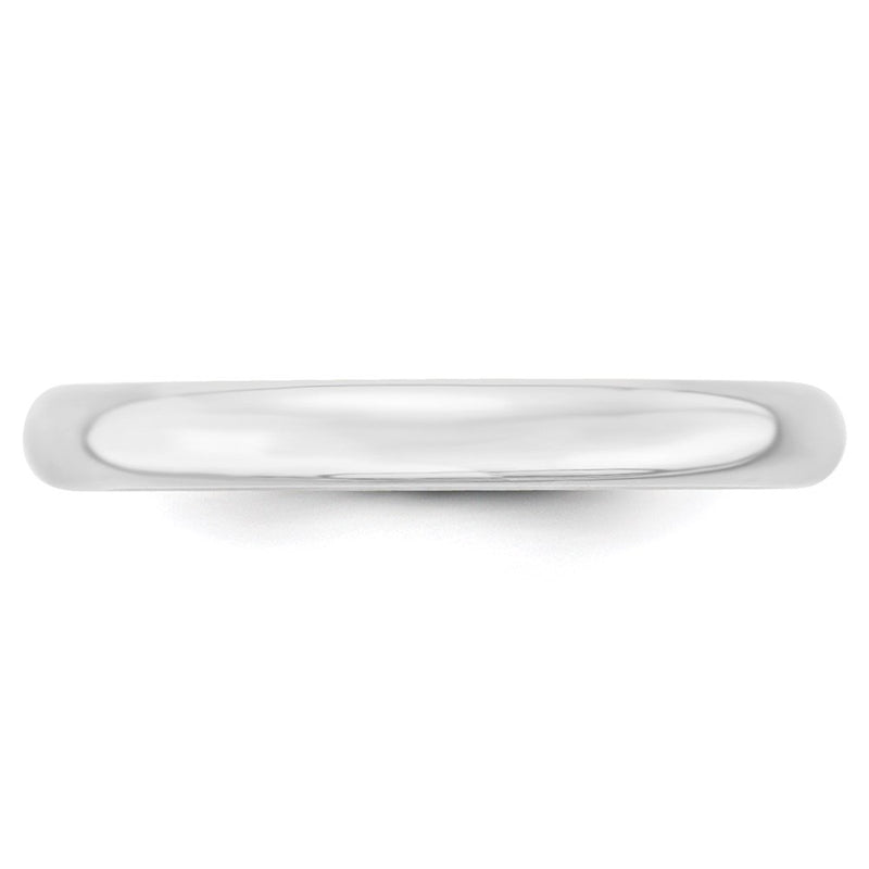14k White Gold 3mm Lightweight Comfort Fit Wedding Band Ring