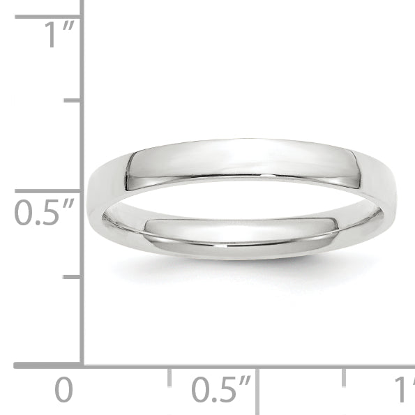 Solid 14K White Gold 3mm Light Weight Comfort Fit Men's/Women's Wedding Band Ring Size 10