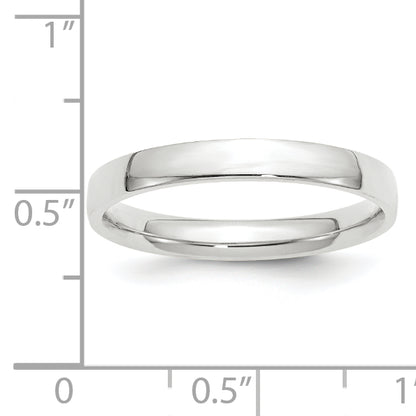 Solid 14K White Gold 3mm Light Weight Comfort Fit Men's/Women's Wedding Band Ring Size 10