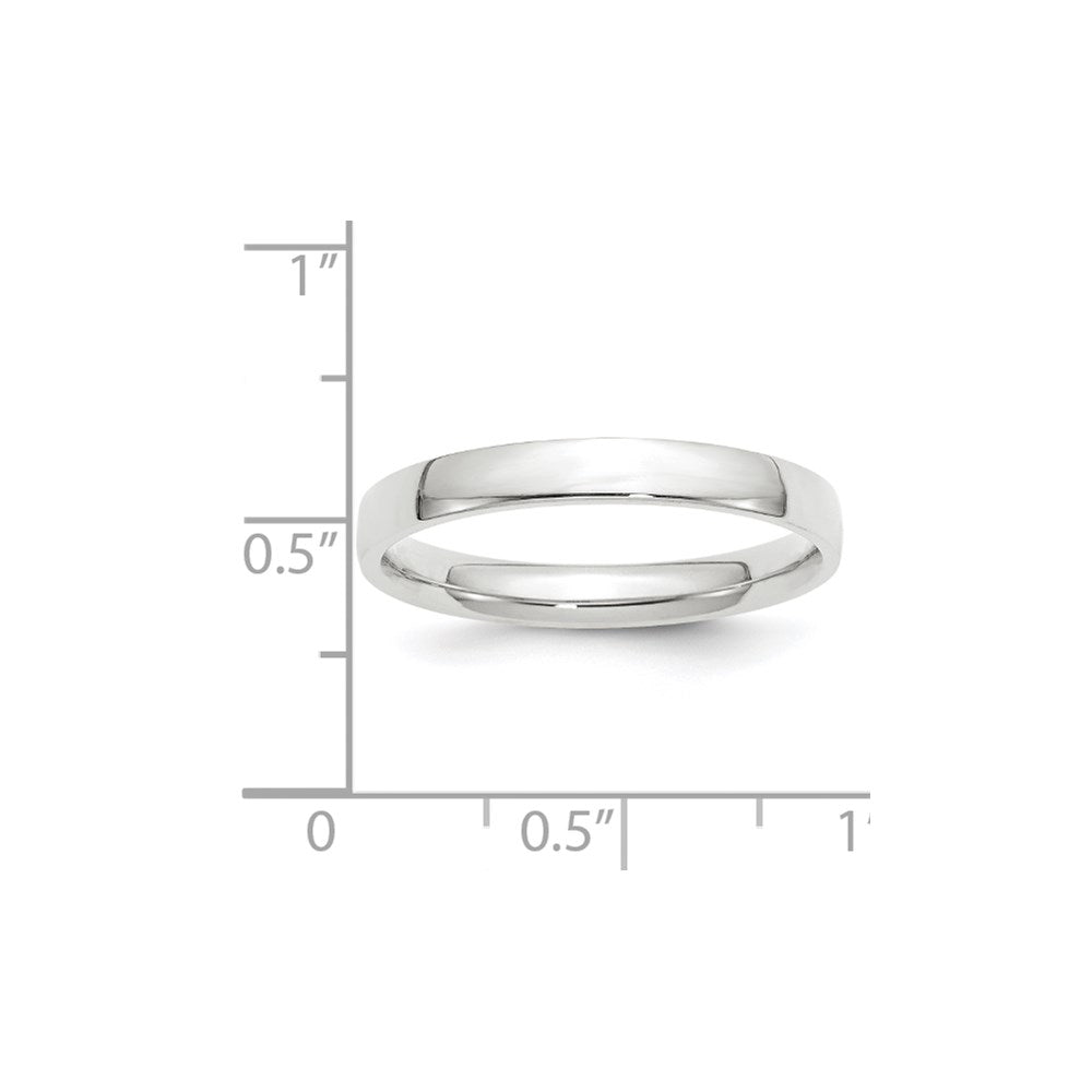 14k White Gold 3mm Lightweight Comfort Fit Wedding Band Ring