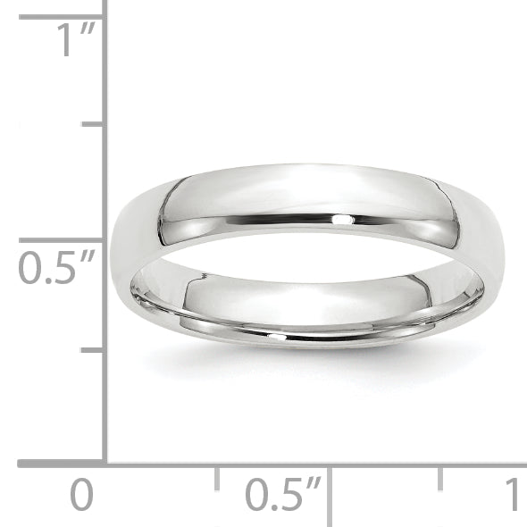 Solid 14K White Gold 4mm Light Weight Comfort Fit Men's/Women's Wedding Band Ring Size 5