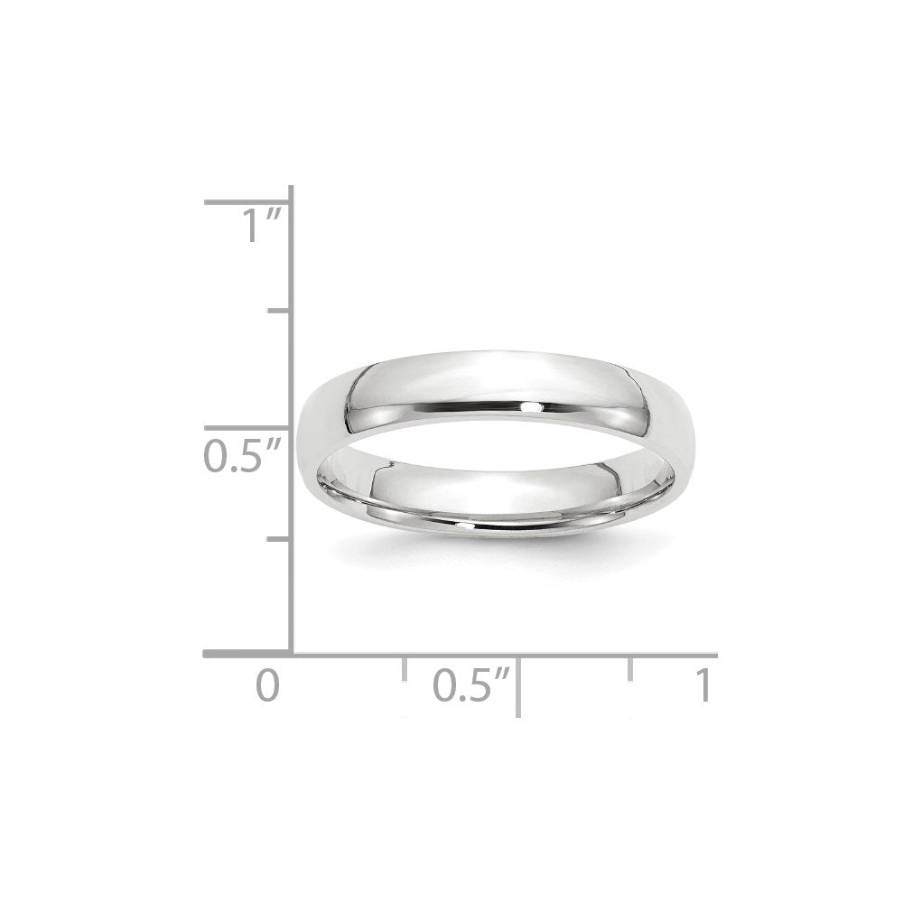 14k White Gold 4mm Lightweight Comfort Fit Wedding Band Ring