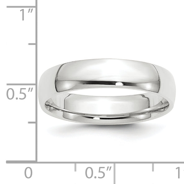 Solid 14K White Gold 5mm Light Weight Comfort Fit Men's/Women's Wedding Band Ring Size 10