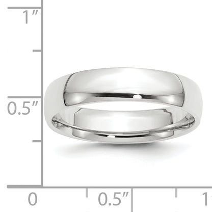 Solid 14K White Gold 5mm Light Weight Comfort Fit Men's/Women's Wedding Band Ring Size 10