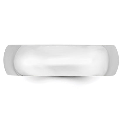 10k White Gold 6mm Lightweight Comfort Fit Wedding Band Ring