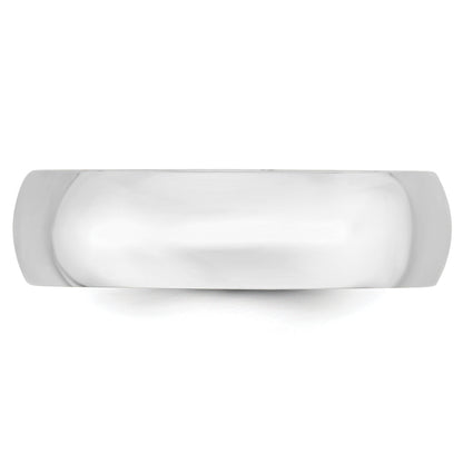 Solid 14K White Gold 6mm Light Weight Comfort Fit Men's/Women's Wedding Band Ring Size 8.5