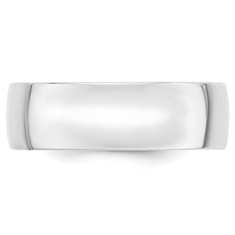 18k White Gold 7mm Lightweight Comfort Fit Wedding Band Ring