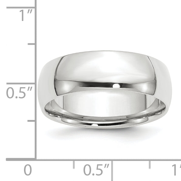 Solid 14K White Gold 7mm Light Weight Comfort Fit Men's/Women's Wedding Band Ring Size 12.5