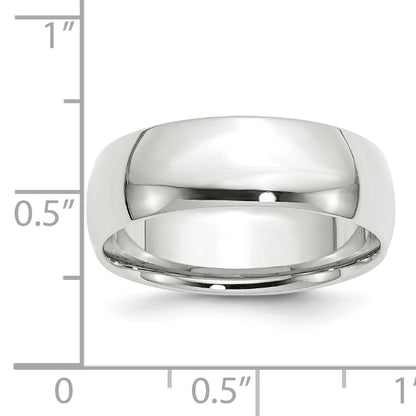 Solid 14K White Gold 7mm Light Weight Comfort Fit Men's/Women's Wedding Band Ring Size 12.5