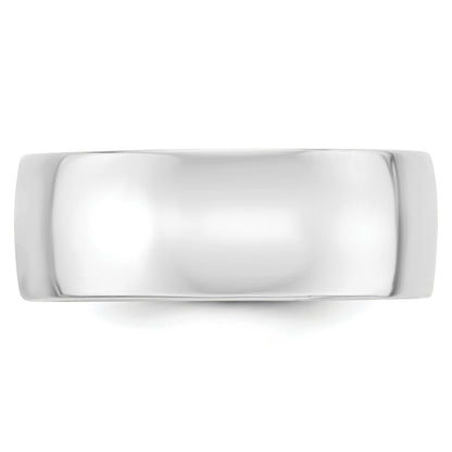 Solid 14K White Gold 8mm Light Weight Comfort Fit Men's/Women's Wedding Band Ring Size 4.5