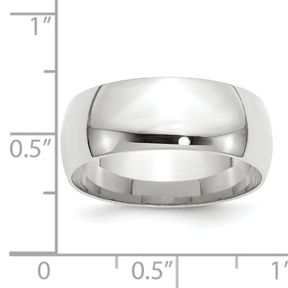 Solid 14K White Gold 8mm Light Weight Comfort Fit Men's/Women's Wedding Band Ring Size 4.5