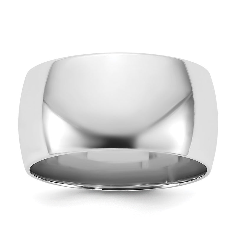 10K White Gold 10Kw 10mm Lightweight Comfort Fit Band Size 7.5