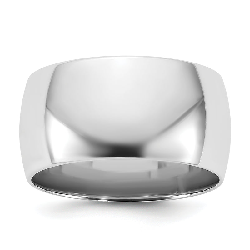 10K White Gold 10Kw 10mm Lightweight Comfort Fit Band Size 5