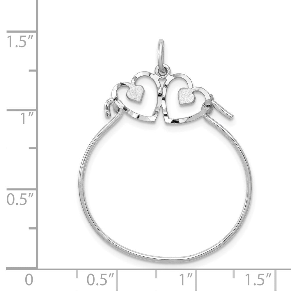 14K White Gold Heart Charm Holder