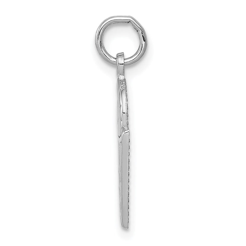 14K White Gold Basketball Charm