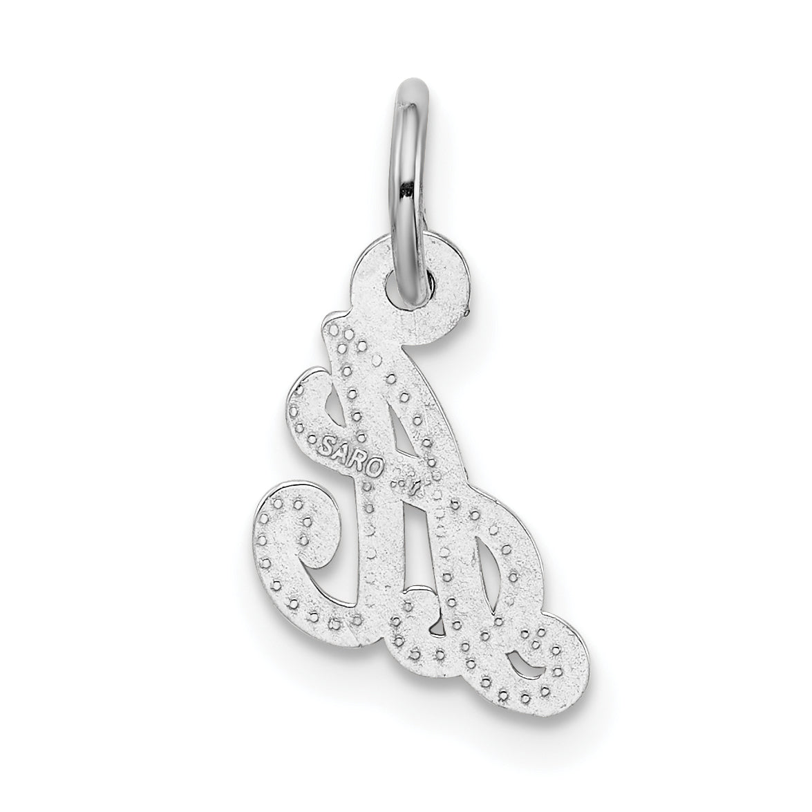 14K White Gold 14Kw Casted Script Letter A Initial Charm