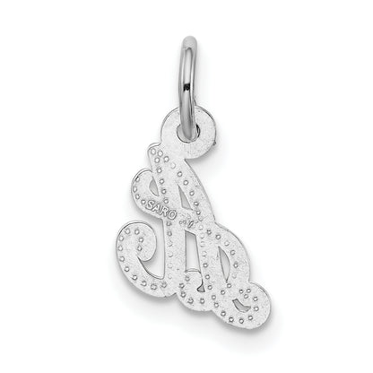 14K White Gold 14Kw Casted Script Letter A Initial Charm