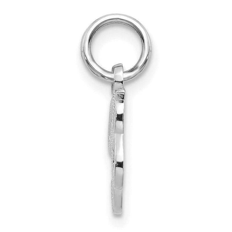 14K White Gold 14Kw Casted Script Letter B Initial Charm