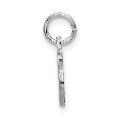 14K White Gold 14Kw Casted Script Letter B Initial Charm