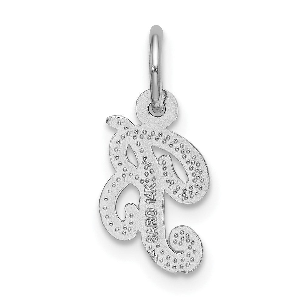14K White Gold 14Kw Casted Script Letter B Initial Charm