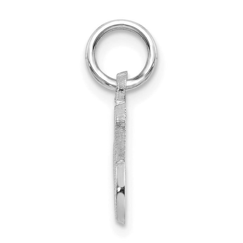 14K White Gold 14Kw Casted Script Letter C Initial Charm
