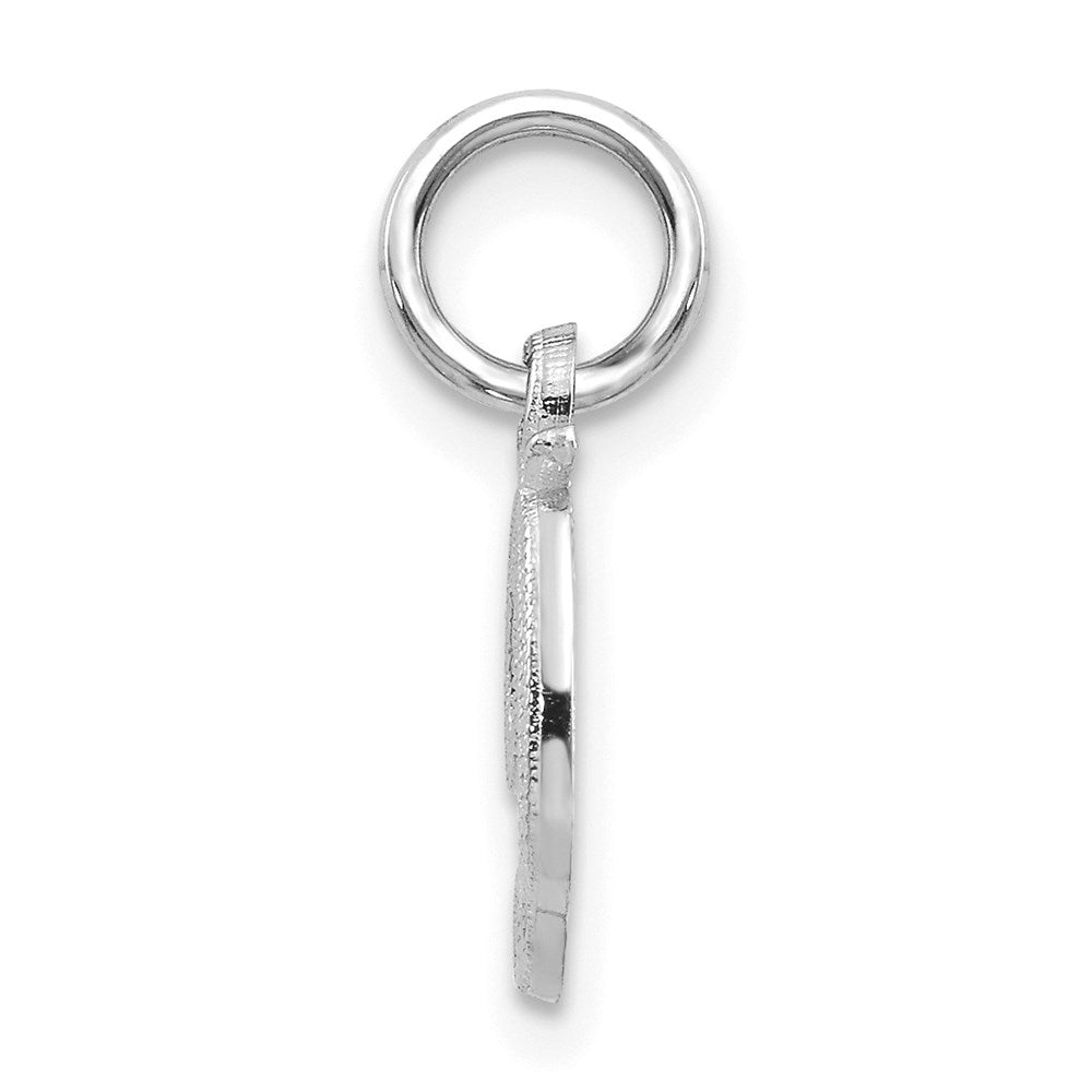 14K White Gold 14Kw Casted Script Letter D Initial Charm