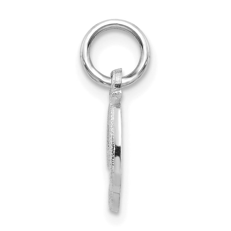 14K White Gold 14Kw Casted Script Letter D Initial Charm