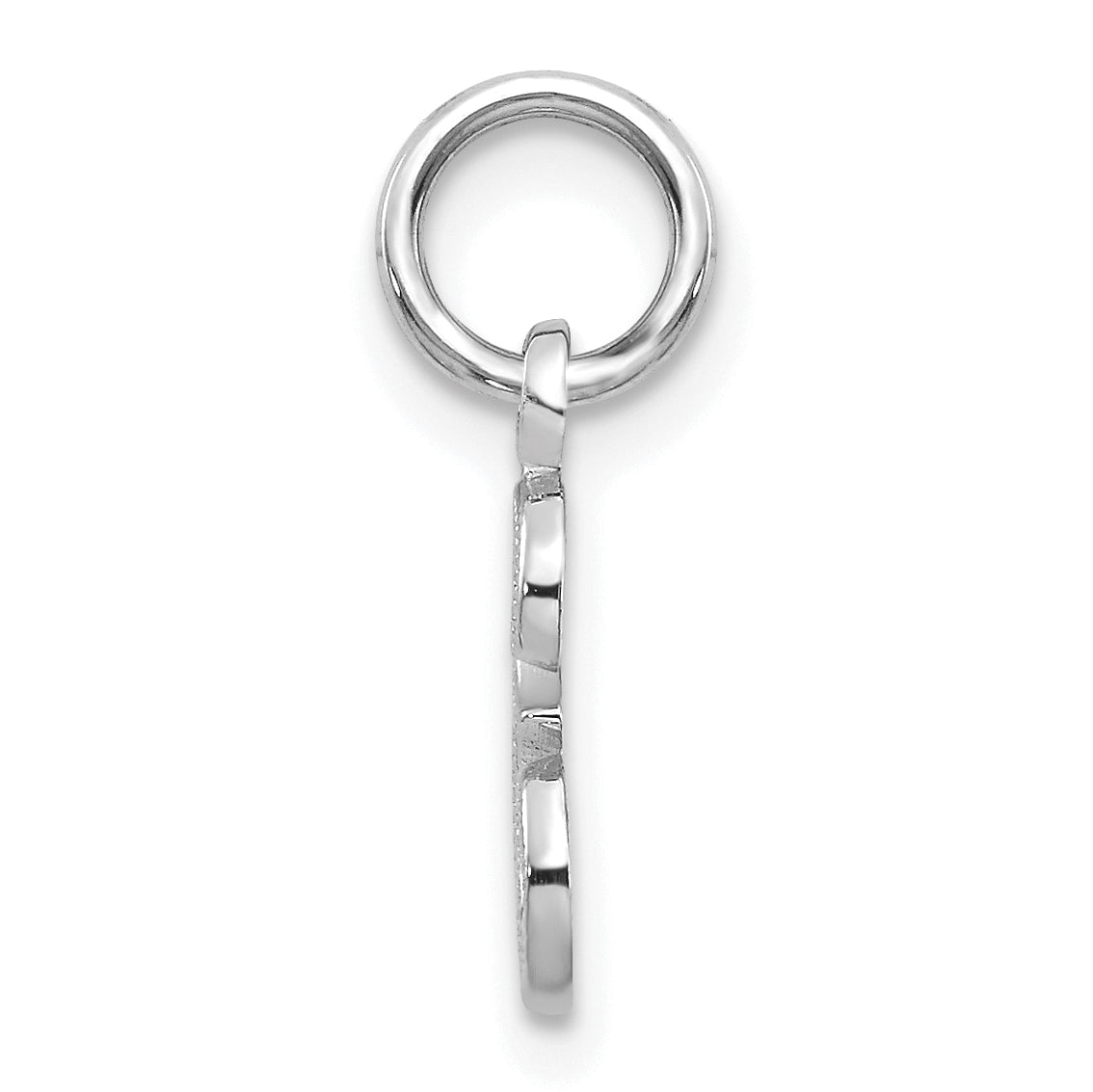 14K White Gold 14Kw Casted Script Letter E Initial Charm