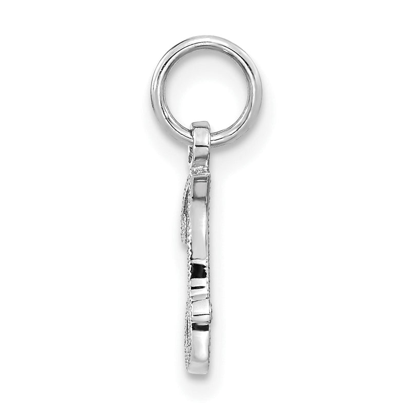 14K White Gold 14Kw Casted Script Letter I Initial Charm