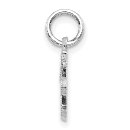 14K White Gold 14Kw Casted Script Letter J Initial Charm