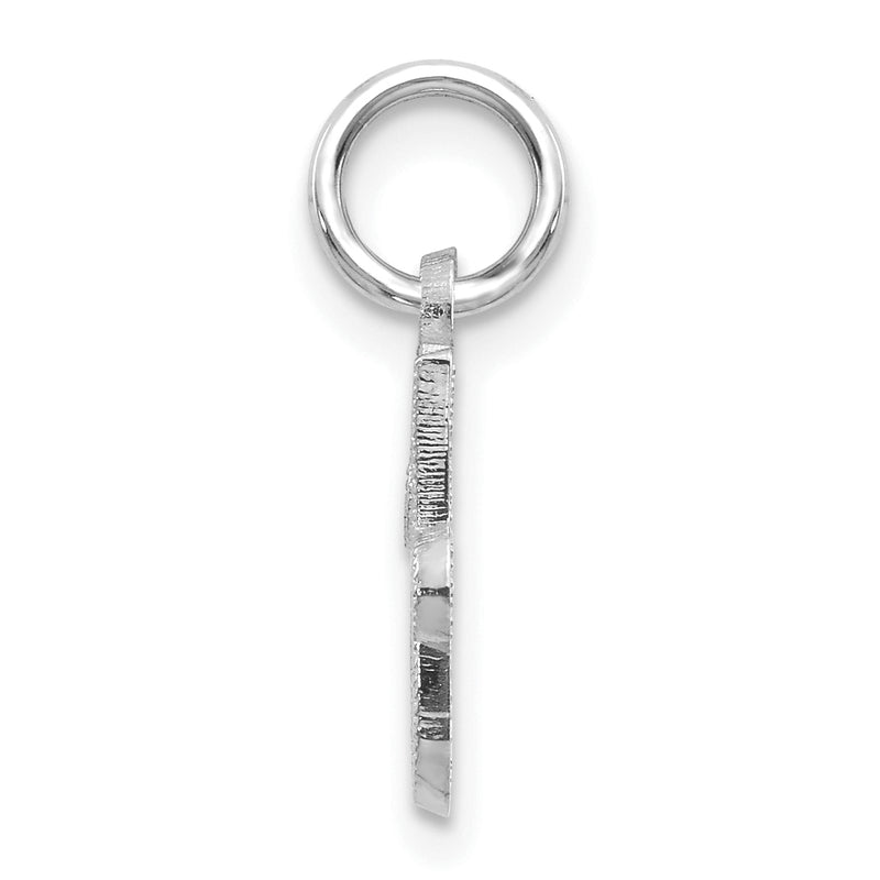 14K White Gold 14Kw Casted Script Letter J Initial Charm