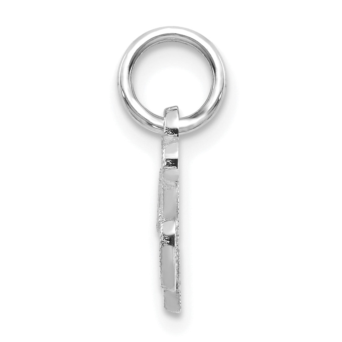 14K White Gold 14Kw Casted Script Letter K Initial Charm